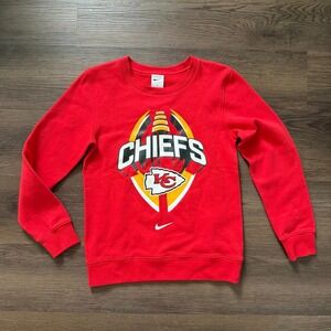 Nike Kansas City Chiefs Youth Red Fleece Pullover Sweatshirt NFL Football Size M